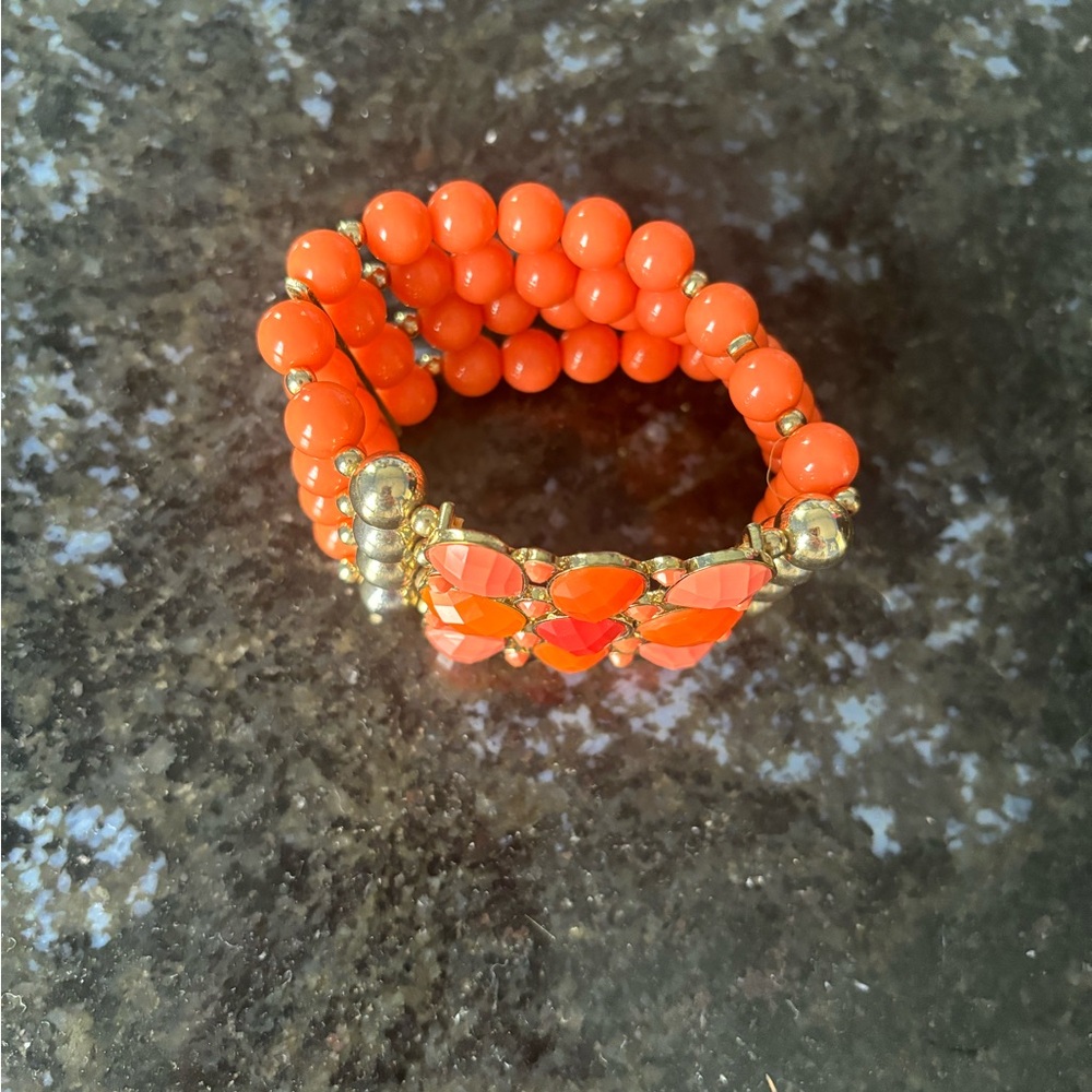 Elegant Coral Beaded Bracelet
